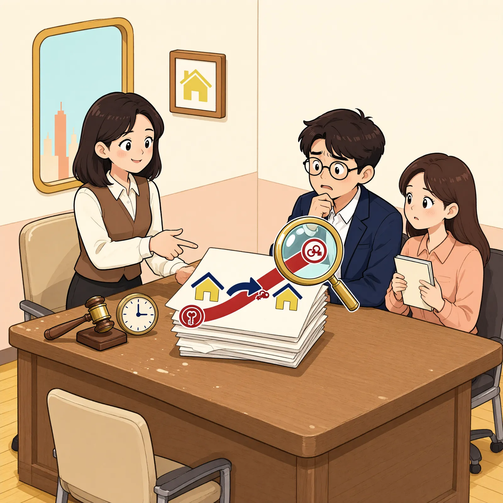 「근저당 잡힌 부동산, 사해행위 취소 범위는 어디까지?」 상황을 그린 삽화
