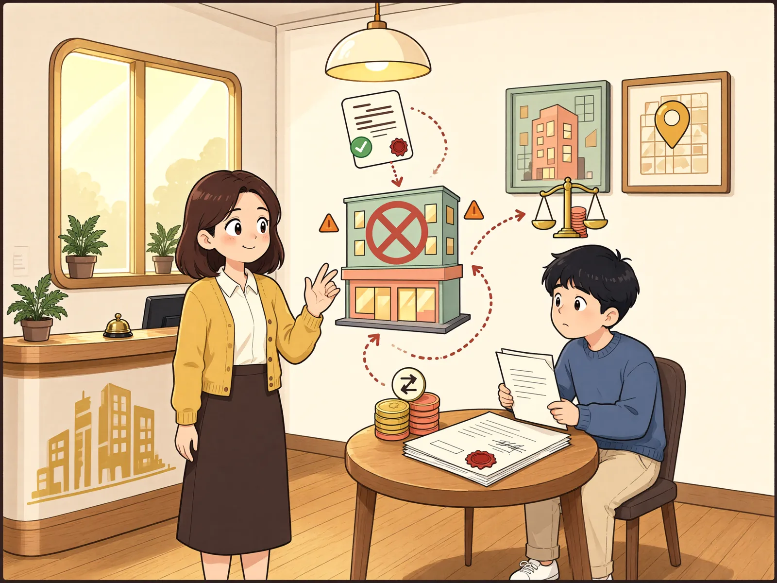 「근저당 뒤 원룸으로 바뀐 건물, 소액임차인 보호받을 수 있을까」 상황을 그린 삽화