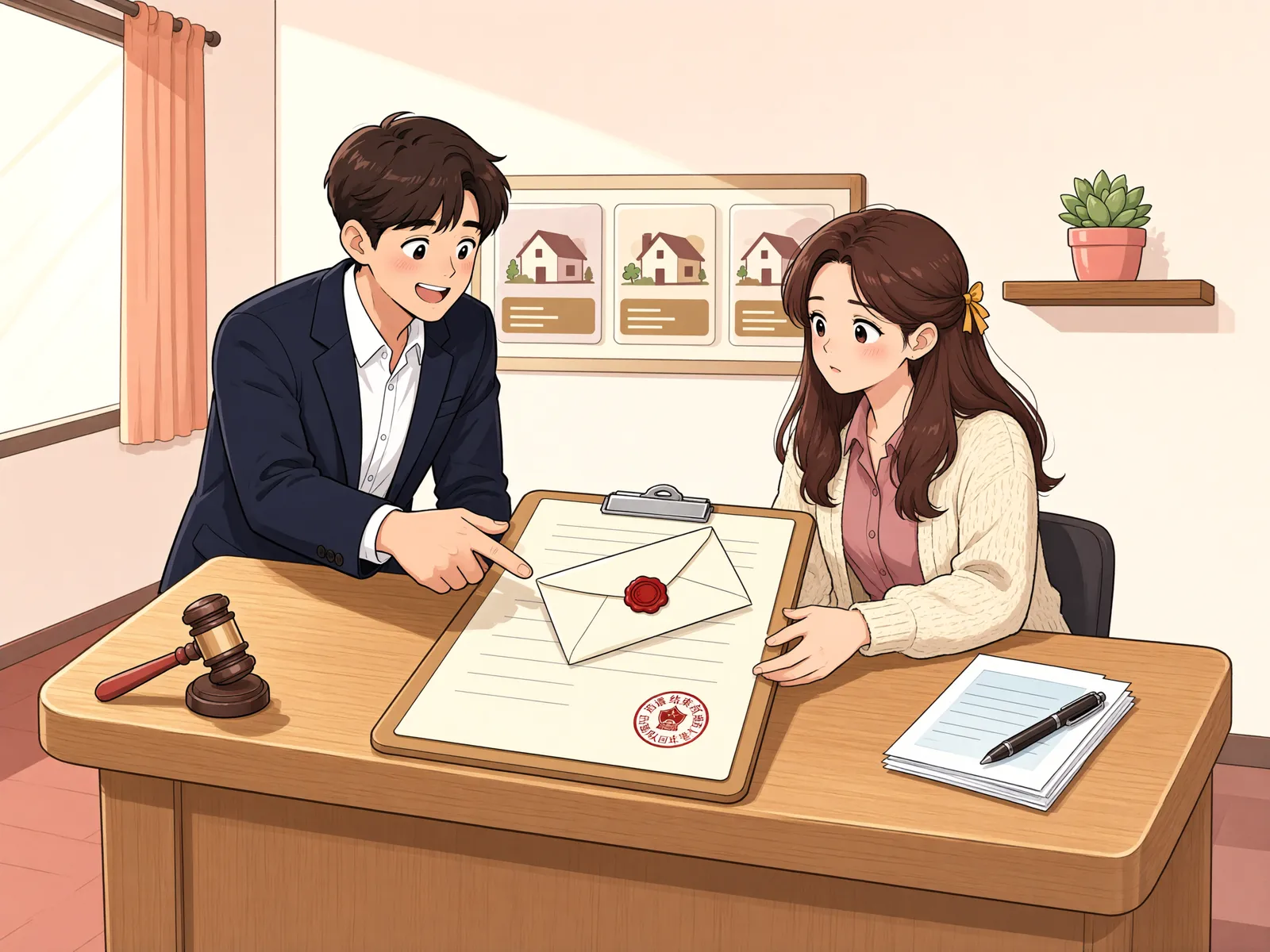 「결정금과 이자만 공탁했다면, 집행도 멈출까요?」 상황을 그린 삽화