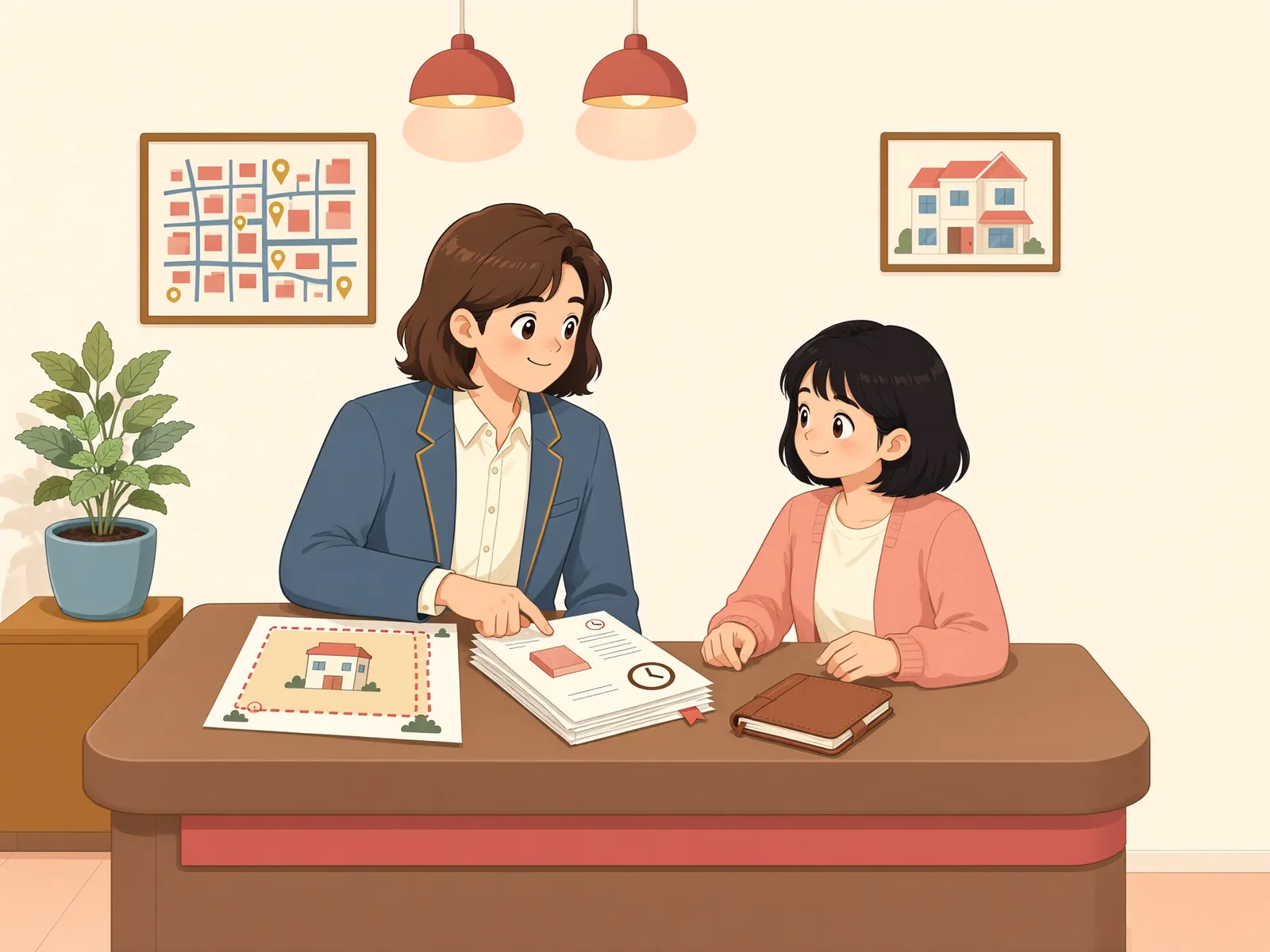 「오래된 건물의 지상권, 기간은 몇 년일까?」 상황을 그린 삽화