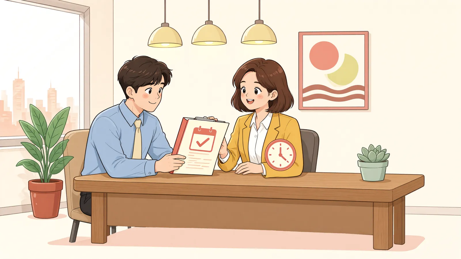 「상가 임대차 갱신, 처음 계약한 날부터 따져야 합니다」 상황을 그린 삽화