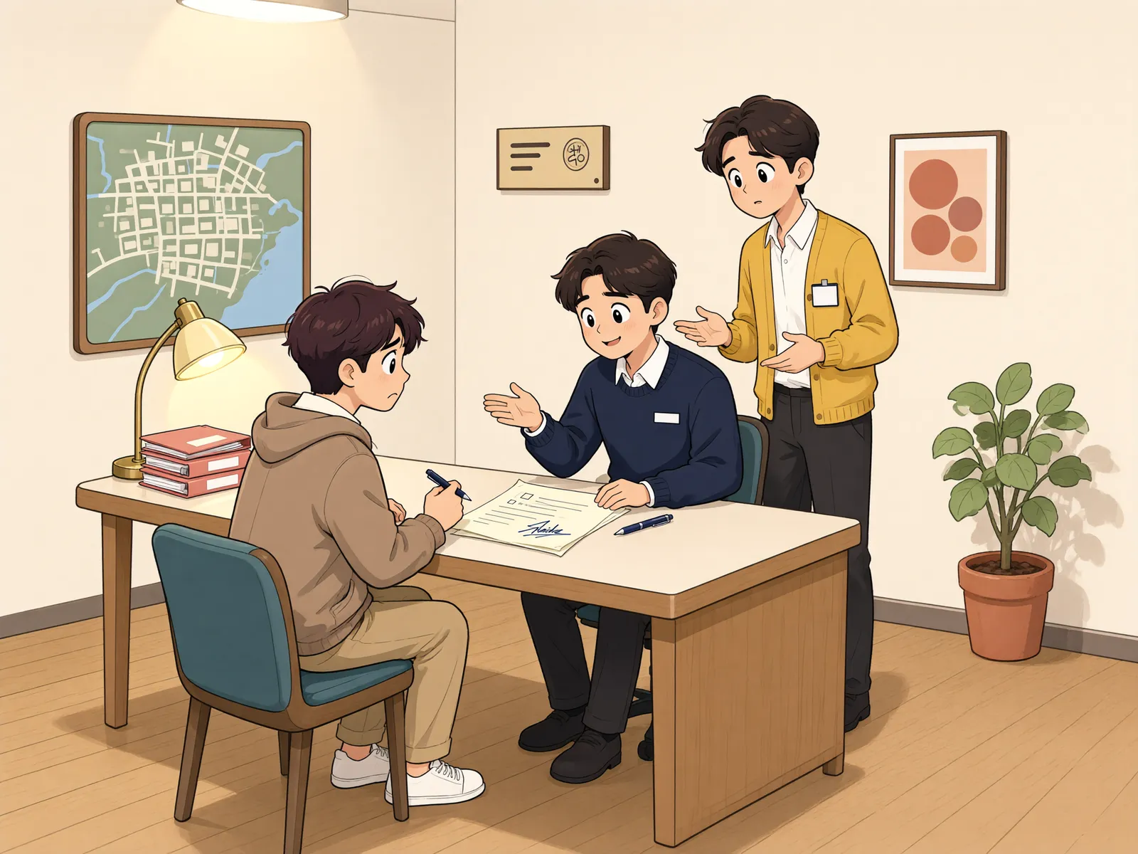 「열쇠를 받았어도, 임대 권한이 없었다면」 상황을 그린 삽화