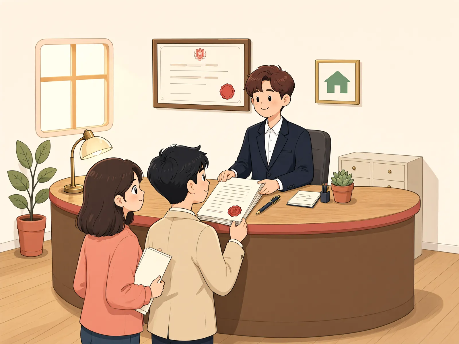 「약속어음 공정증서에 서명한 보증인, 바로 집행당할 수 있을까」 상황을 그린 삽화