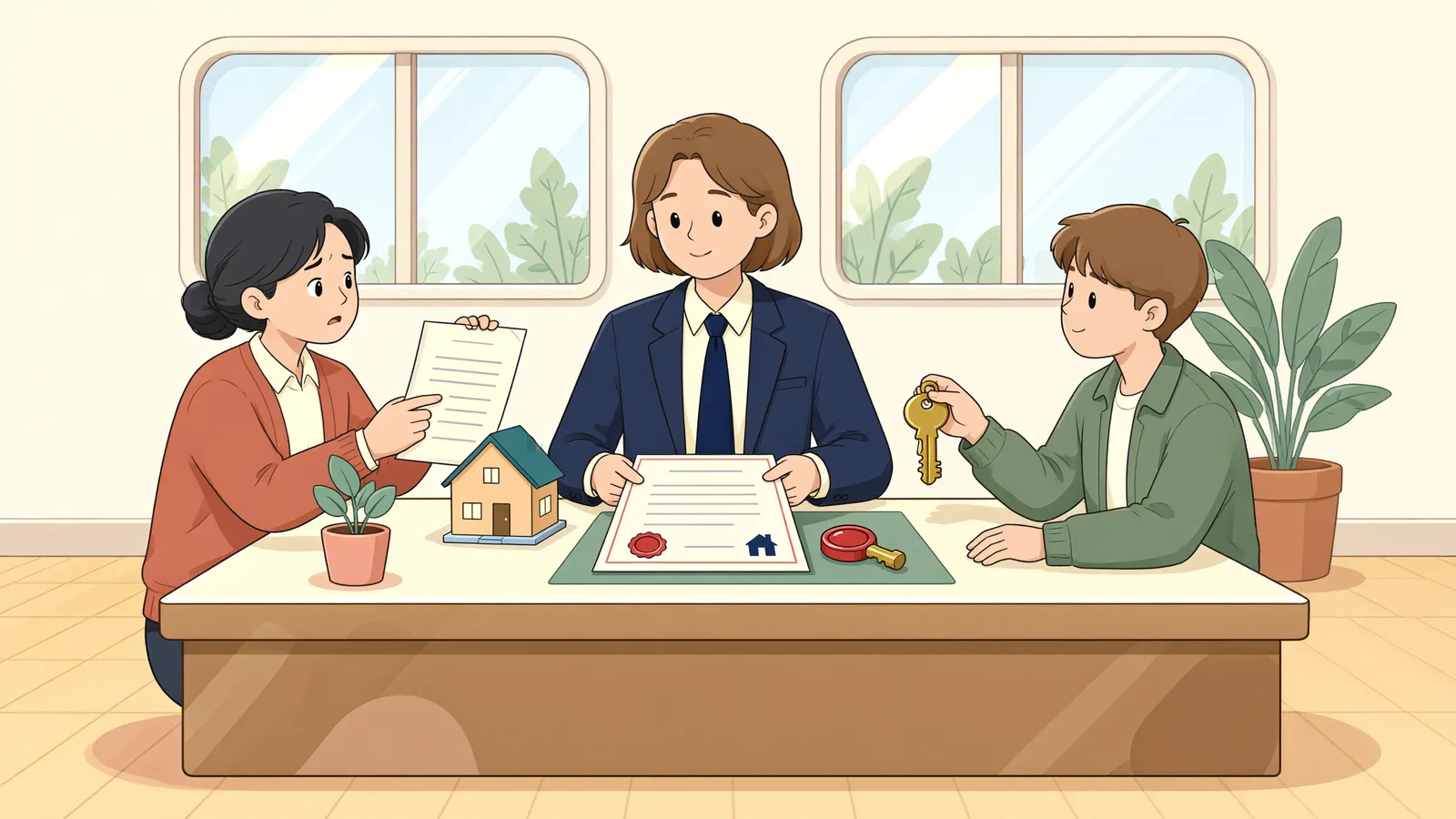 「할부로 산 에스프레소 머신, 중간에 팔면 소유권은 누구에게?」 상황을 그린 삽화