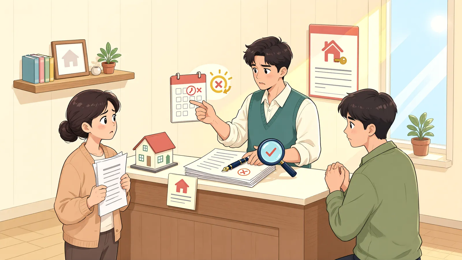 「분양전환 앞둔 임대아파트, 갱신을 거절할 수 있을까」 상황을 그린 삽화