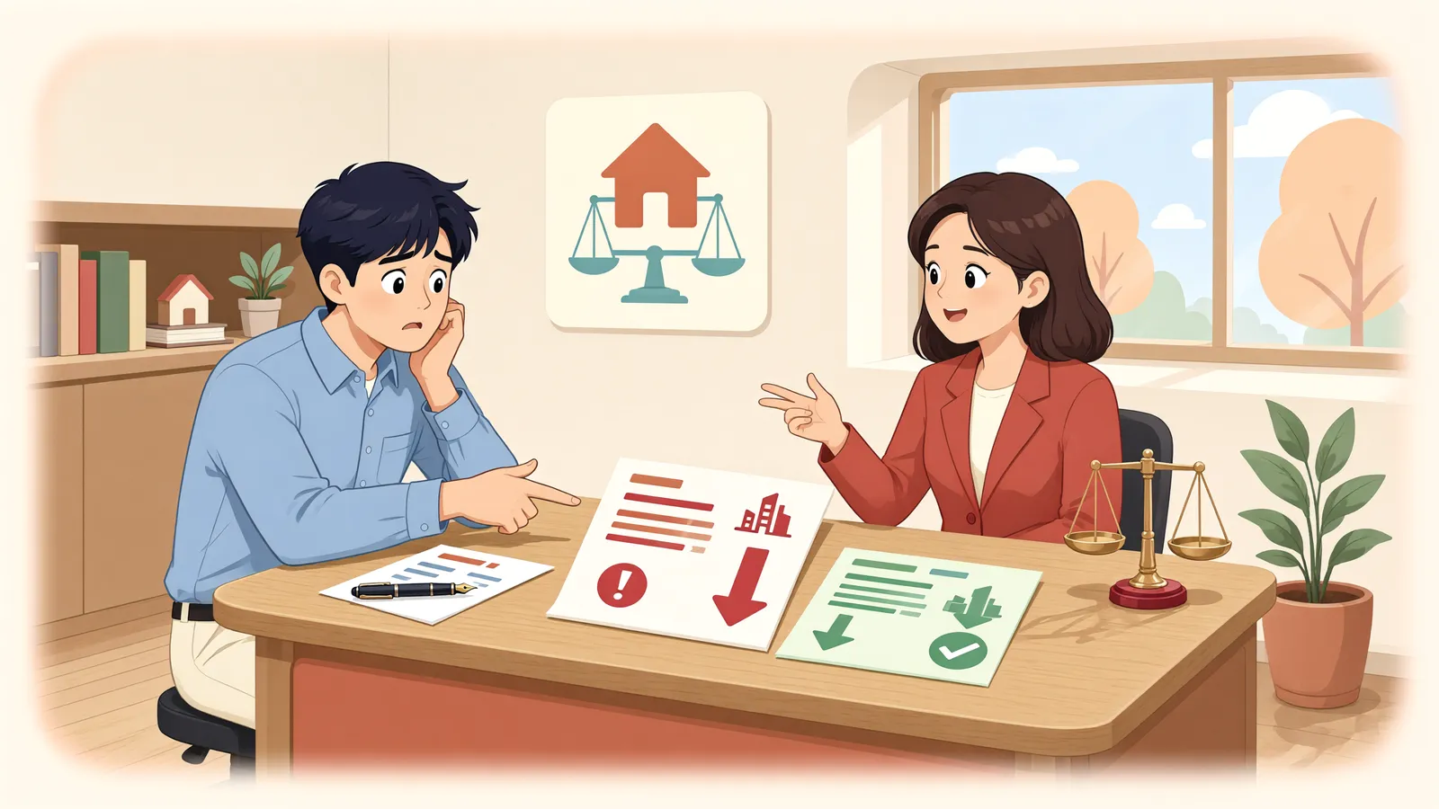 「감경할 수 있었는데, 검토조차 하지 않았다면」 상황을 그린 삽화