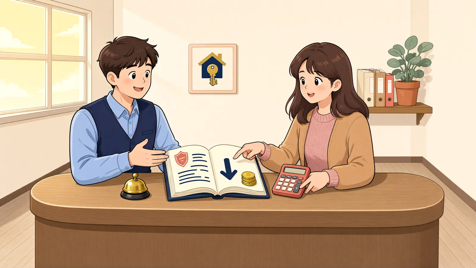 「권리금 받았다고 보증금에서 빼도 될까요?」 상황을 그린 삽화