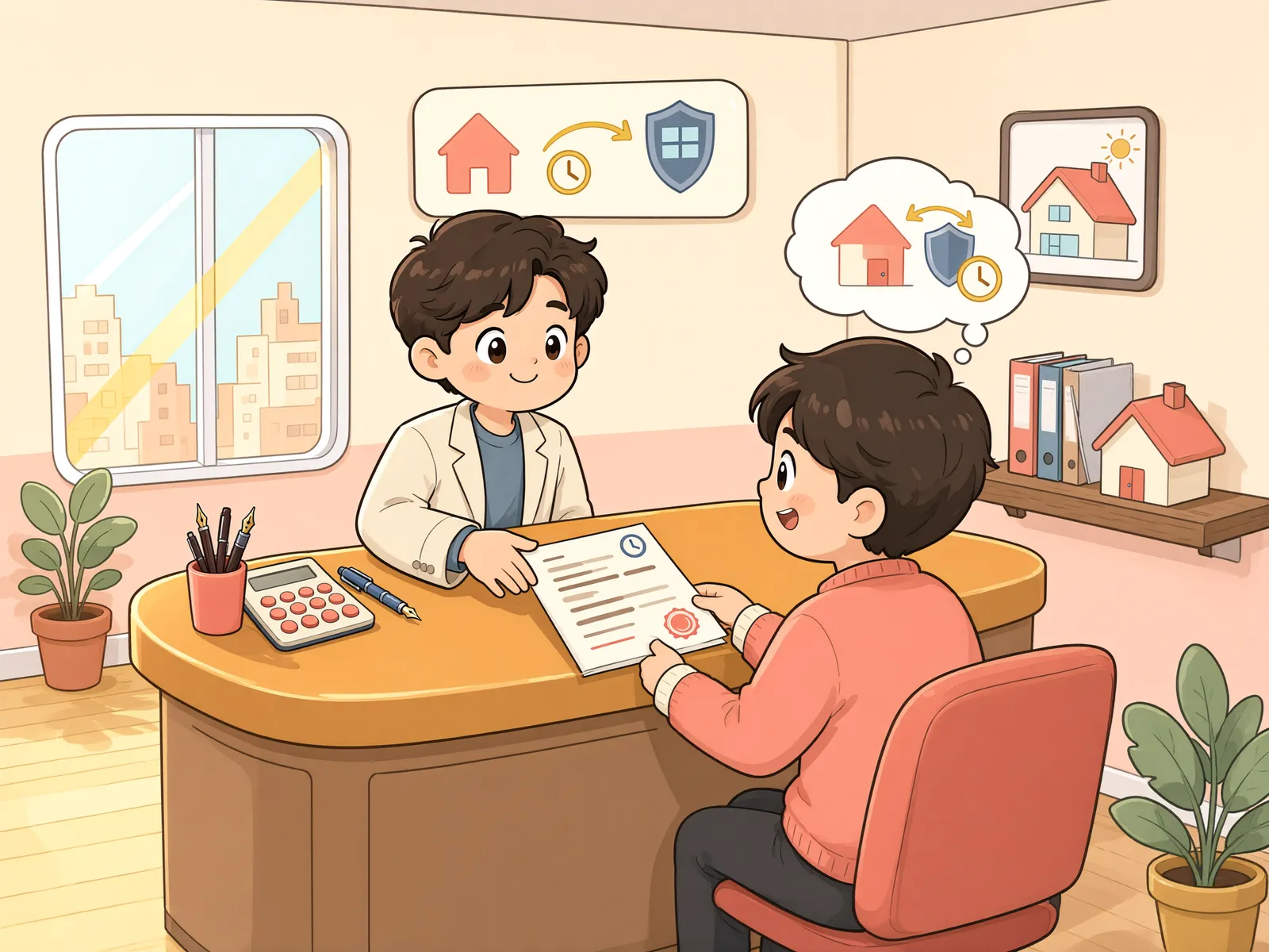 「2년으로 줄인 하자담보책임 기간, 숨긴 사실까지 덮지는 못합니다」 상황을 그린 삽화
