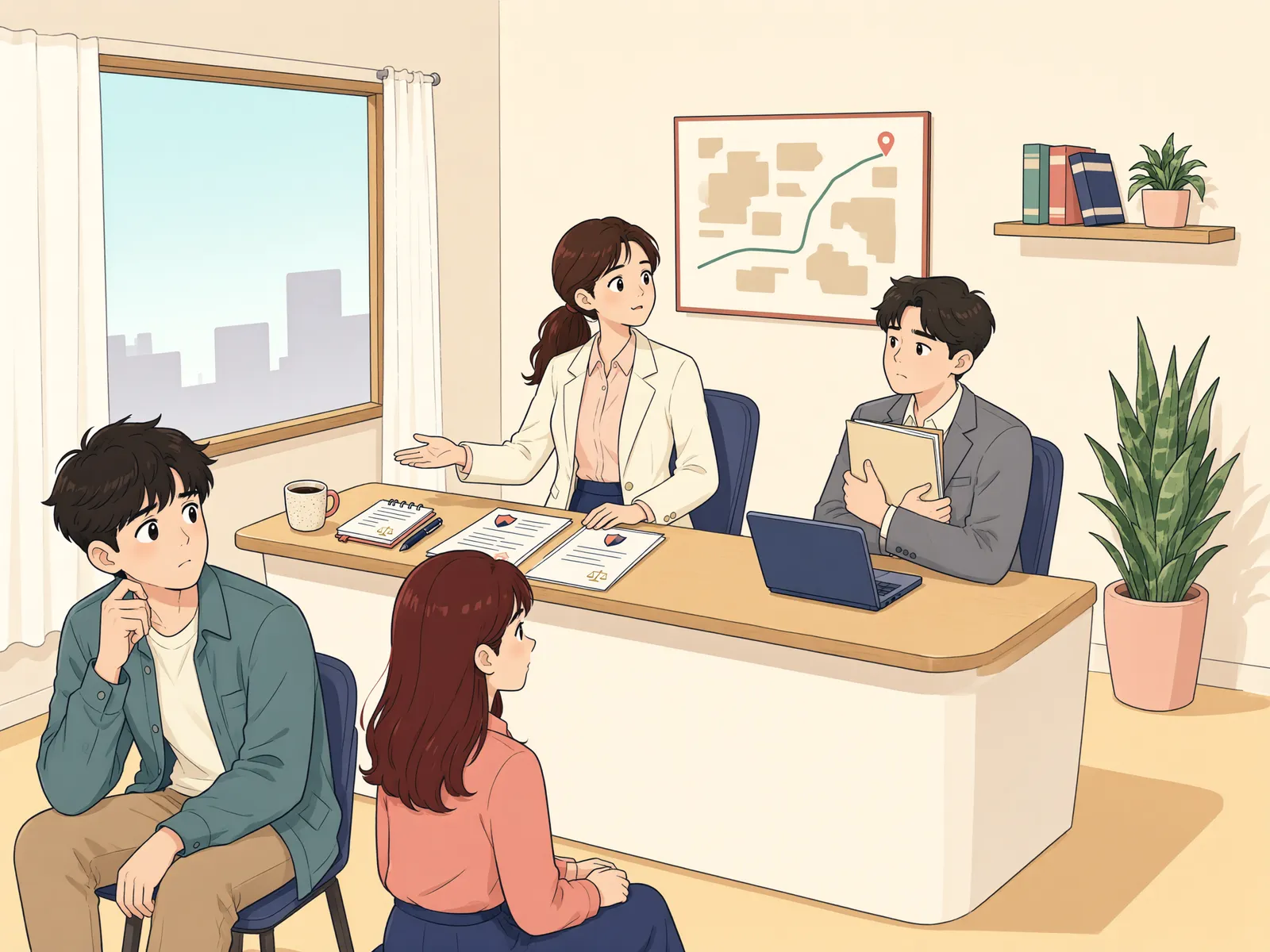 「퇴직금 전부를 재산으로 셀 수 있을까?」 상황을 그린 삽화