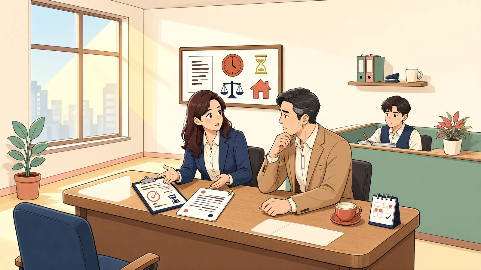 「지급명령 송달일에 회생절차가 시작됐다면」 상황을 그린 삽화