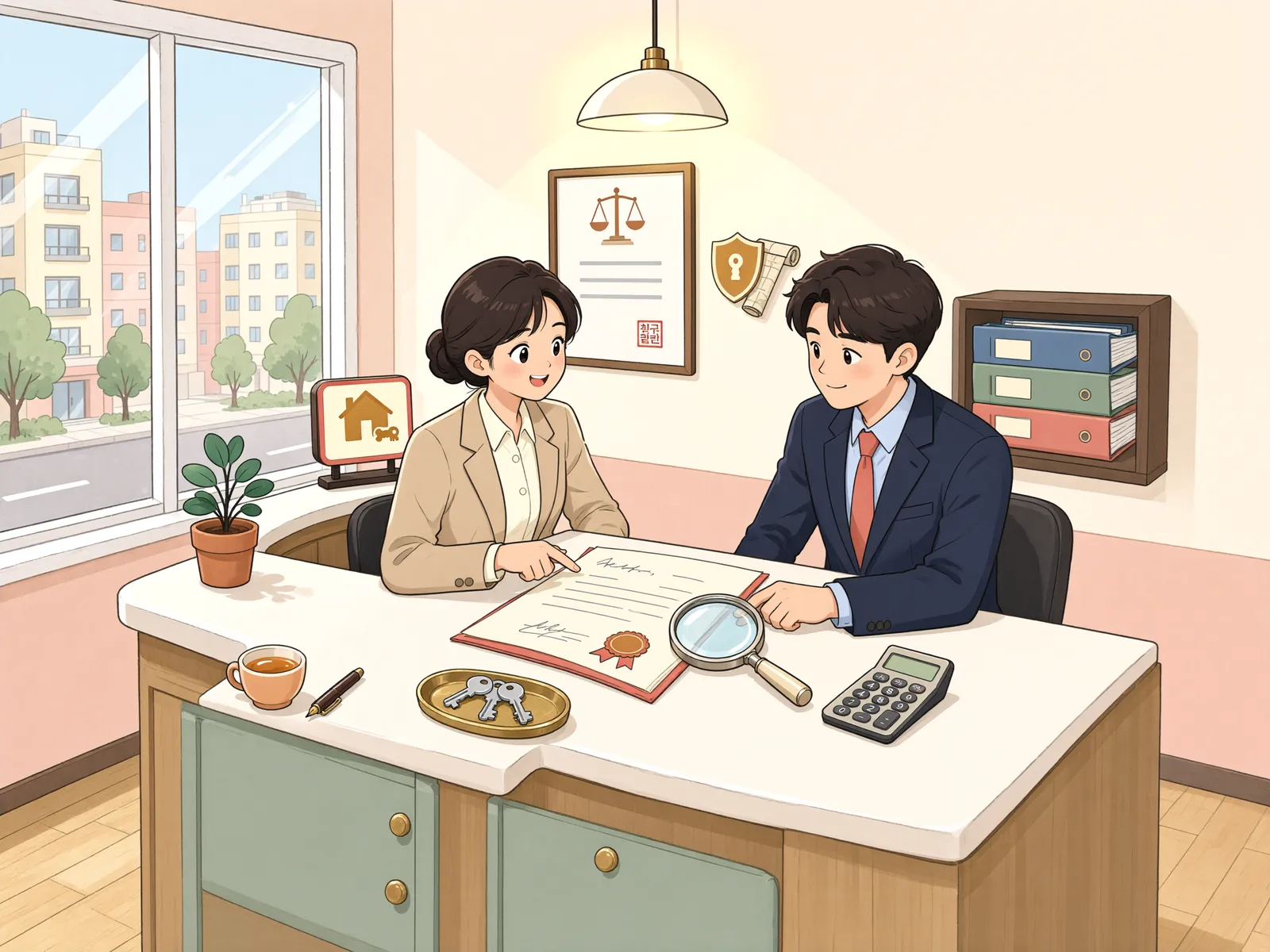 「권리금 계약, 임차권양도와 따로 봐야 할까」 상황을 그린 삽화