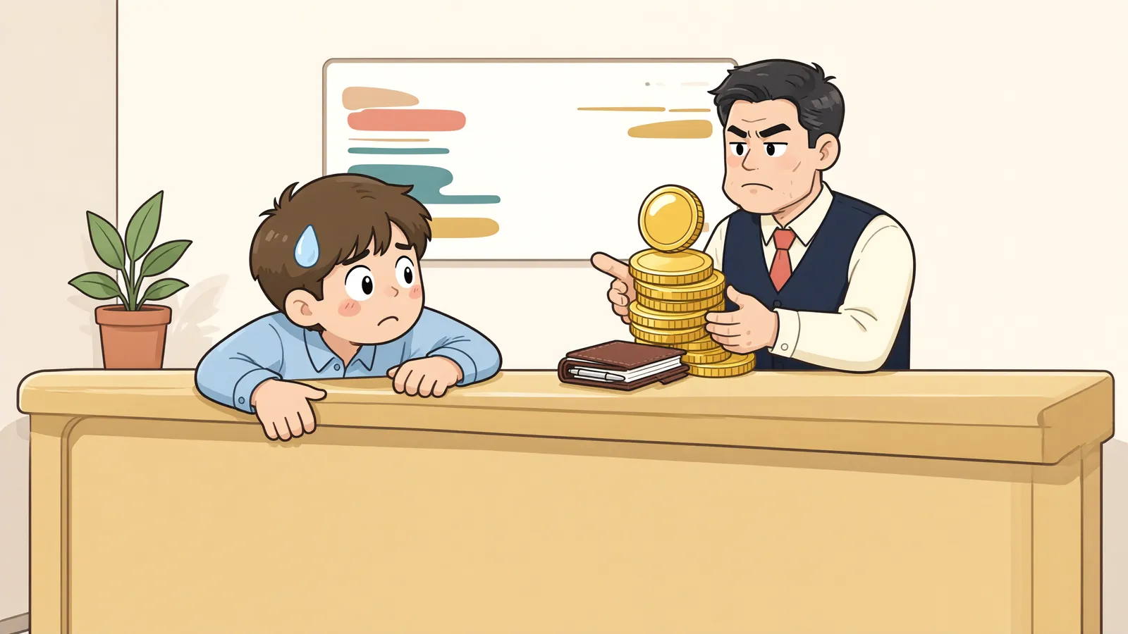 「보증금을 세 배로 올린 임대인, 권리금 회수 기회까지 막았을까」 상황을 그린 삽화