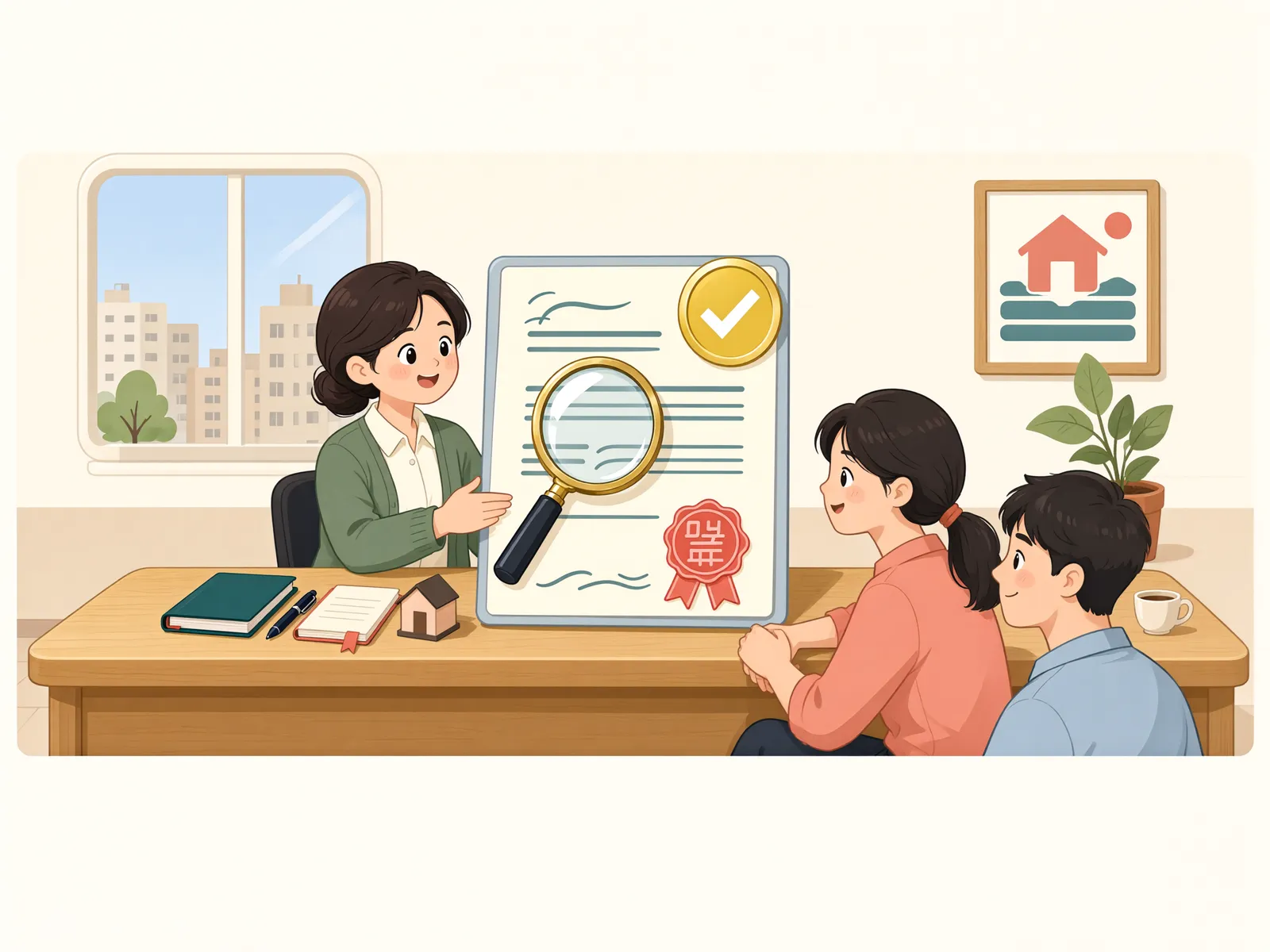 「가게를 옮긴 뒤에도 보증금을 지킬 수 있을까」 상황을 그린 삽화