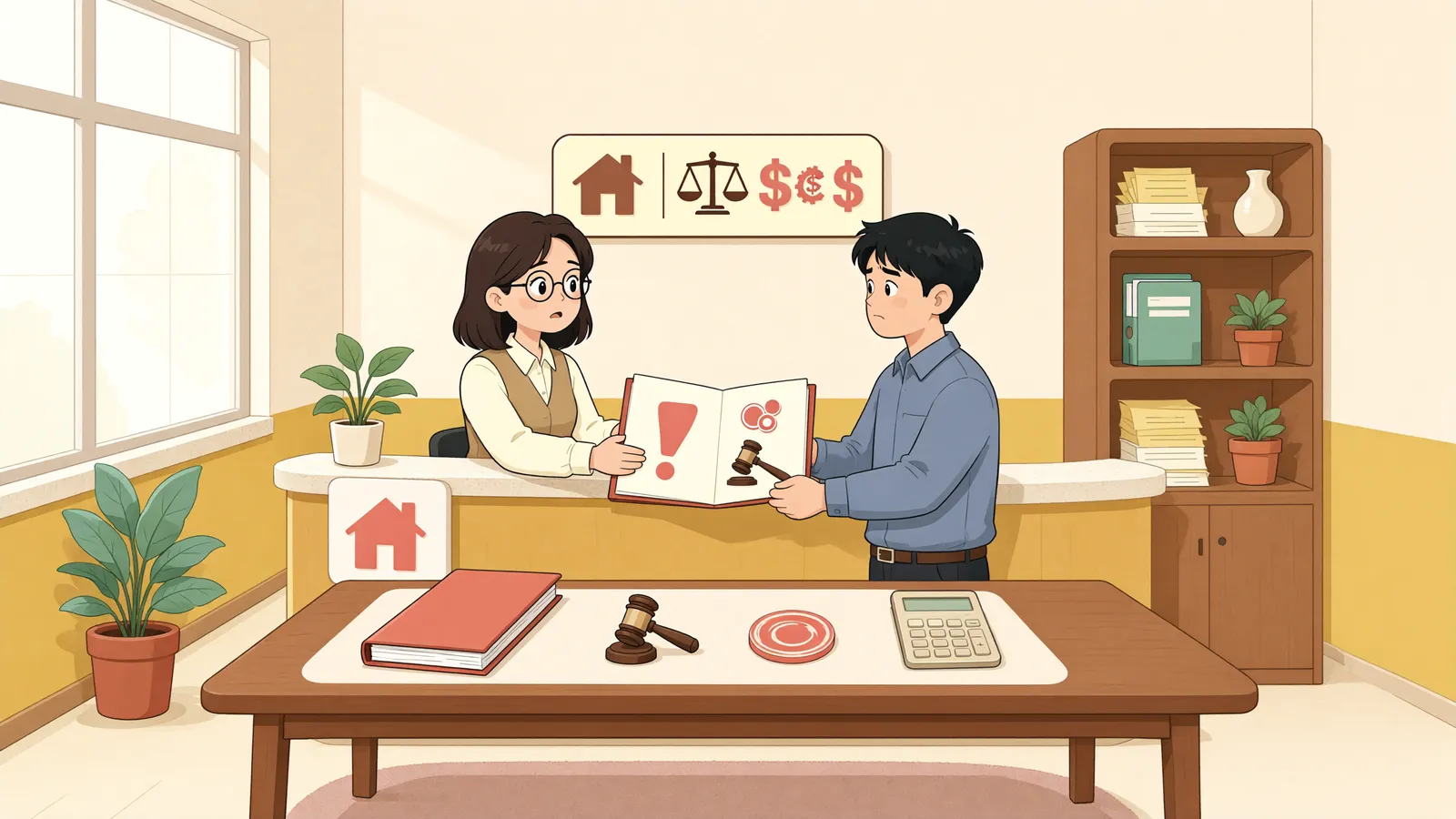 「명도집행 비용, 경매에서 함께 받을 수 있을까」 상황을 그린 삽화