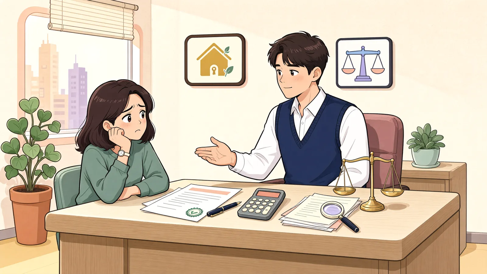 「개인회생 중에도 인쇄소 문을 열 수 있을까」 상황을 그린 삽화