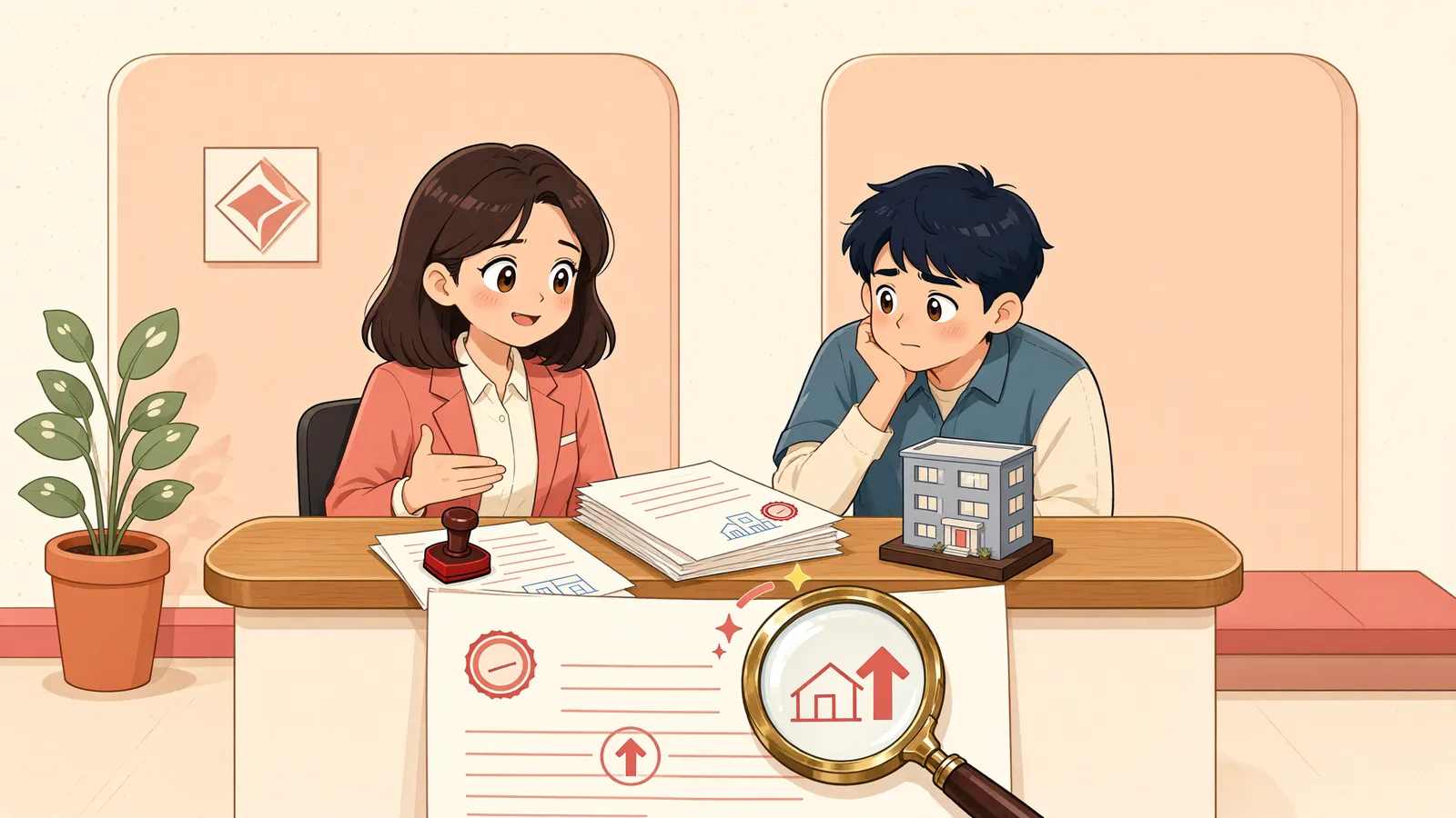 「보존등기는 됐는데 사용승인은 아직… 건축주 명의변경을 다시 청구할 수 있을까」 상황을 그린 삽화