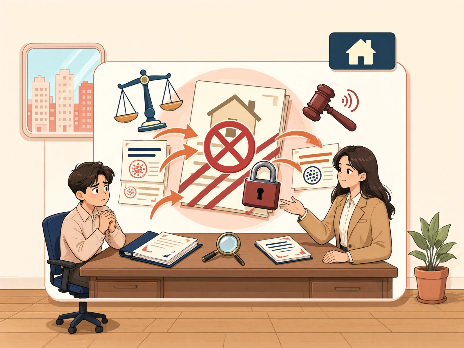 「가압류 뒤 다른 채권자가 돈을 받아 갔다면」 상황을 그린 삽화