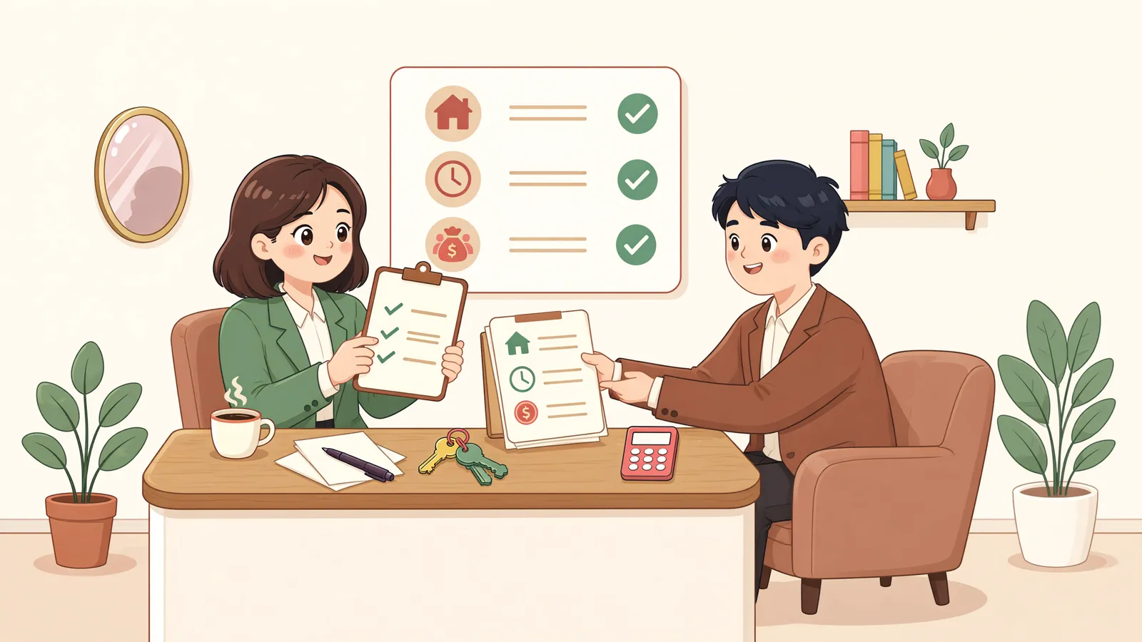 「정비구역을 먼저 떠났다면, 이주정착금은 받을 수 있을까?」 상황을 그린 삽화