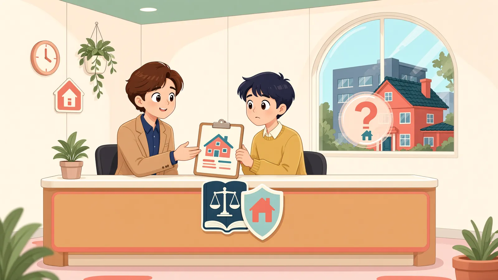 「법인 명의 기숙사 임대차, 직원 전입만으로 보호될까?」 상황을 그린 삽화
