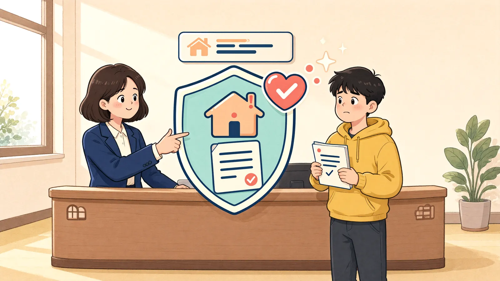 「보증금이 소액이면 근저당이 많아도 안전할까?」 상황을 그린 삽화