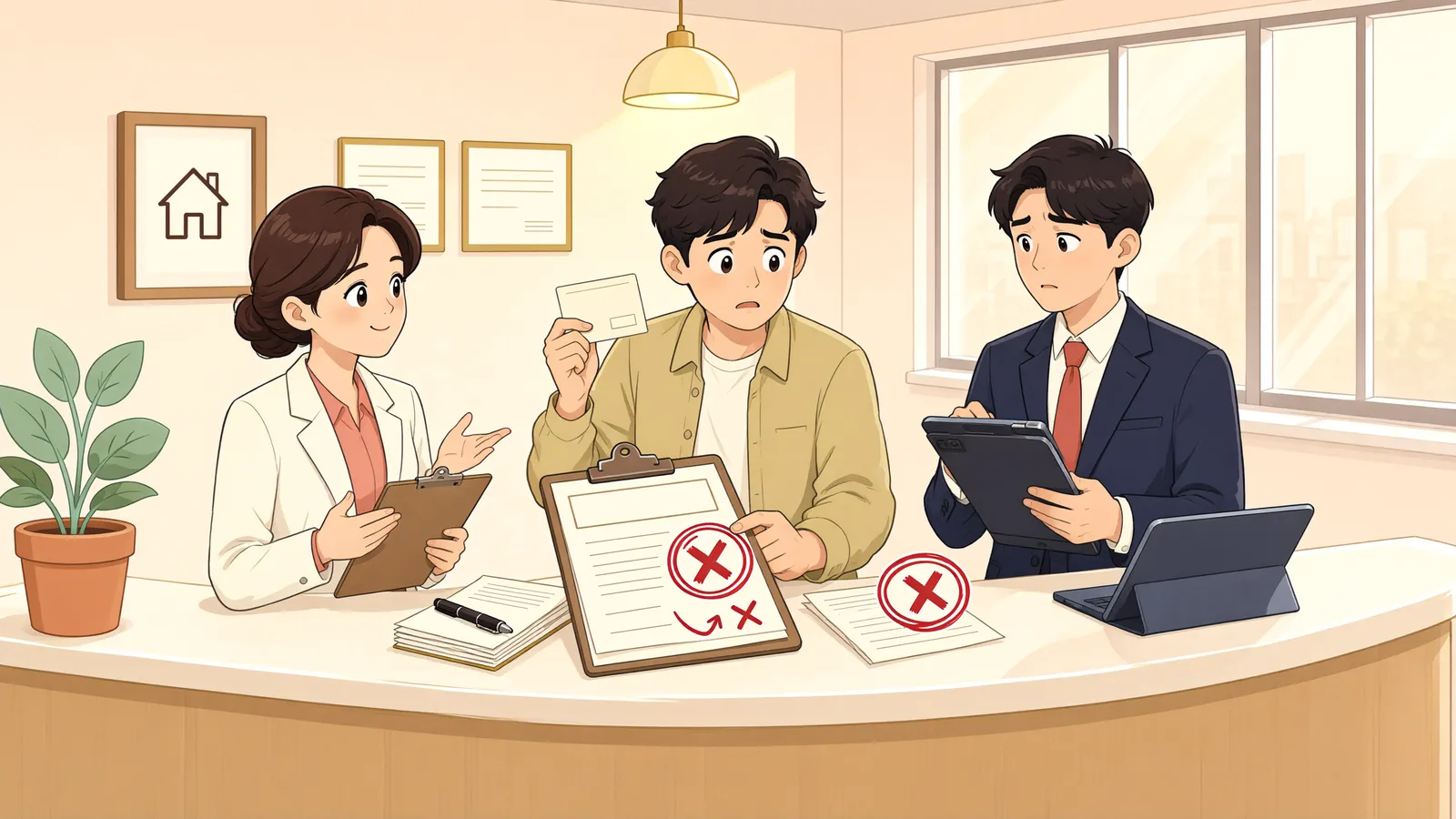 「입찰가를 잘못 적었는데, 경매를 되돌릴 수 있을까」 상황을 그린 삽화