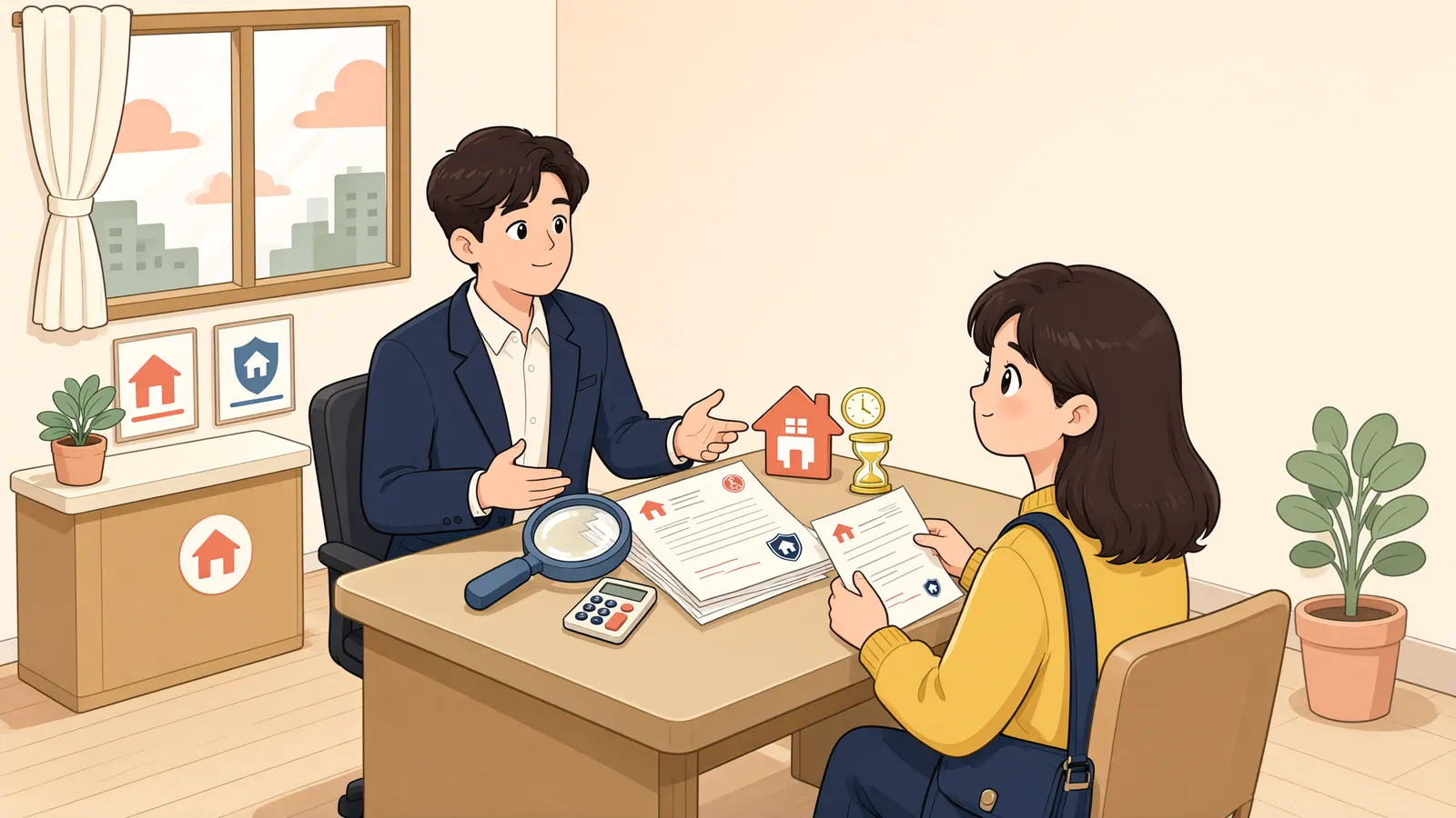 「여관으로 등록된 방, 살아도 임대차보호법 밖일까」 상황을 그린 삽화