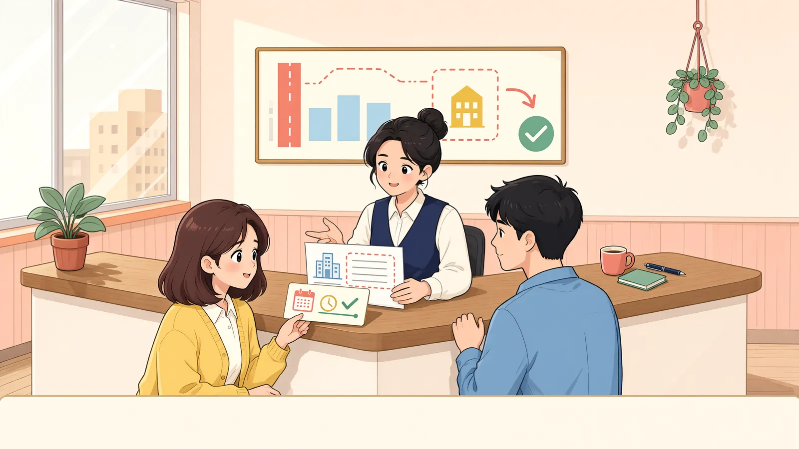 「전입신고에 빠진 호수, 대항력은 언제 생길까」 상황을 그린 삽화
