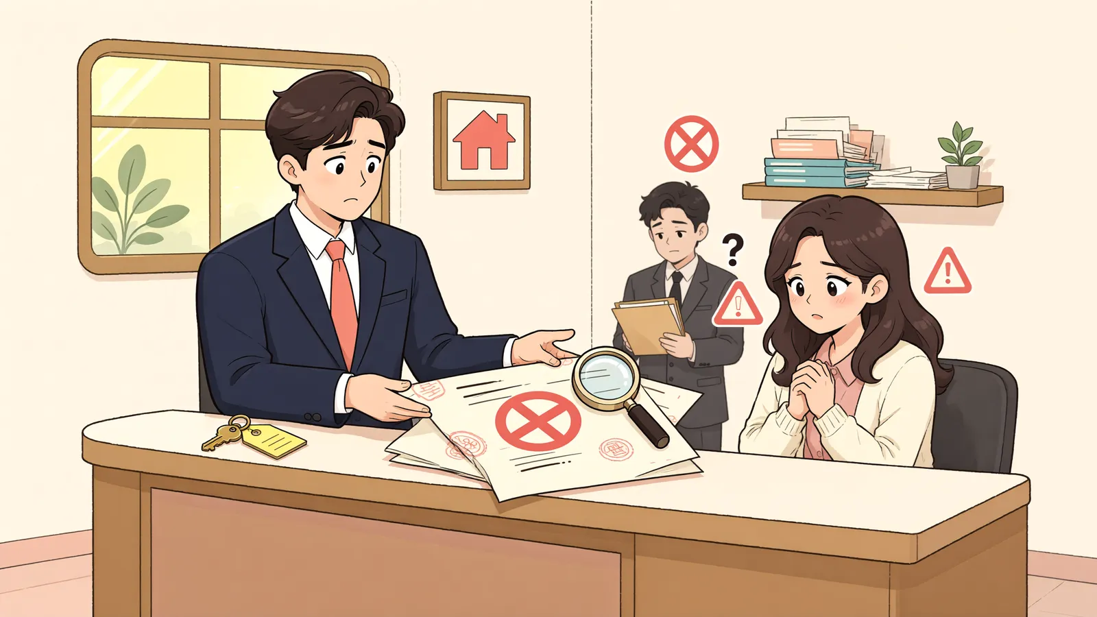 「오래된 가등기, 새 약속에 다시 쓸 수 있을까」 상황을 그린 삽화