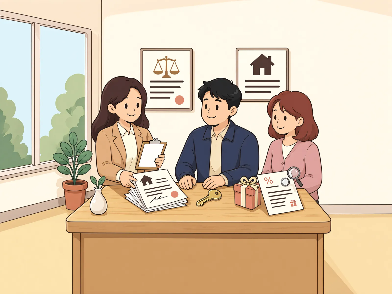 「조정조서대로 받은 돈, 증여세는 피할 수 있을까」 상황을 그린 삽화