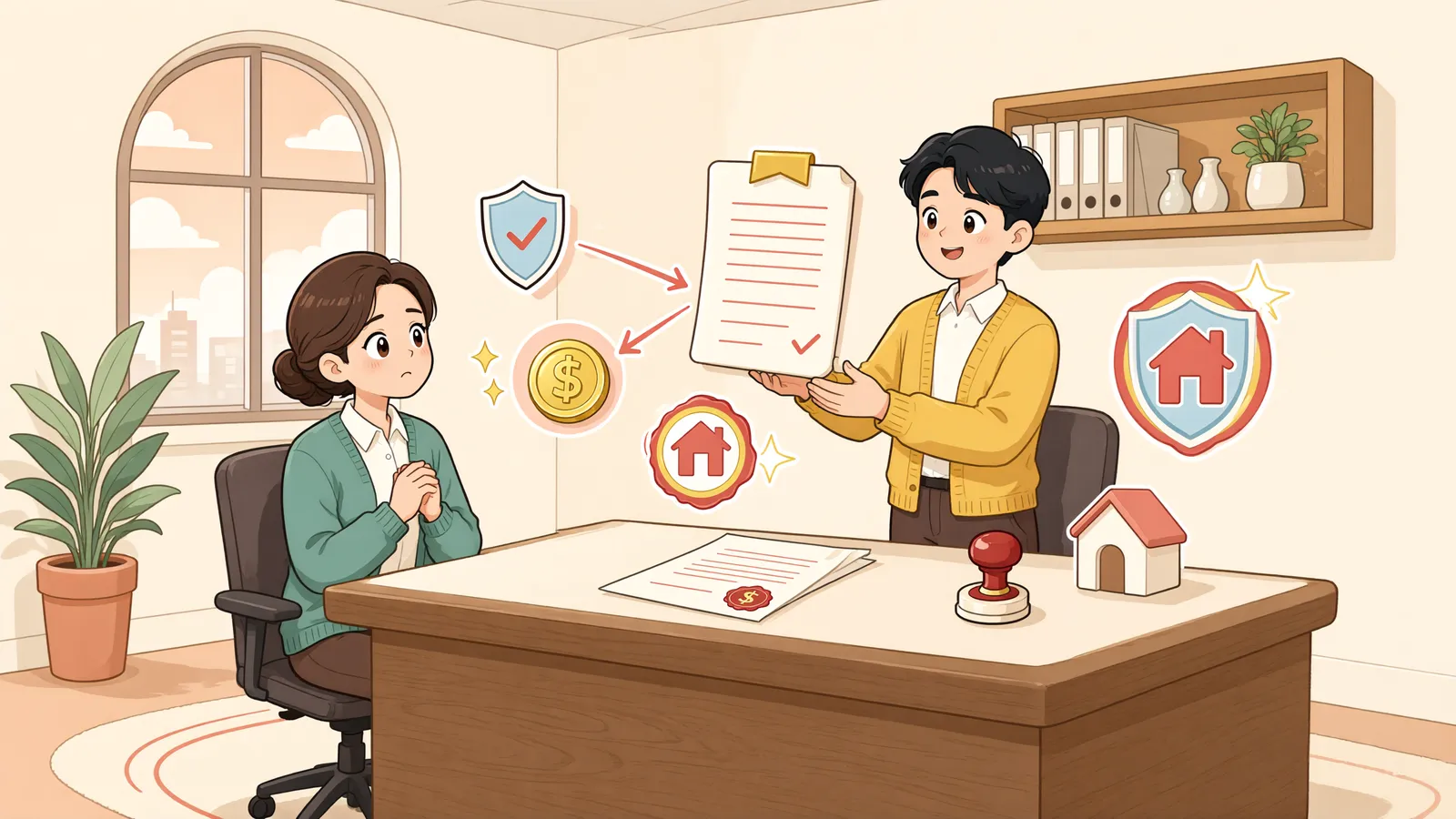 「보증금 반환채권만 넘겨받았다면, 우선변제권도 따라올까?」 상황을 그린 삽화