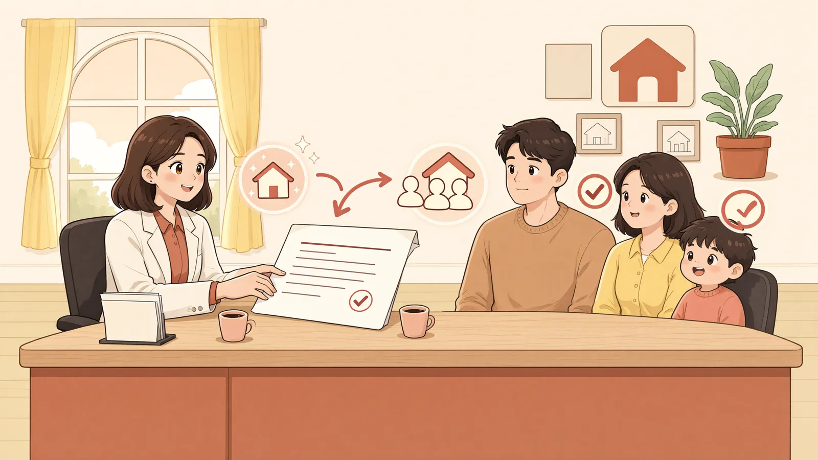 「경매로 산 토지 지분, 기존의 무상 사용 약정까지 따라올까?」 상황을 그린 삽화