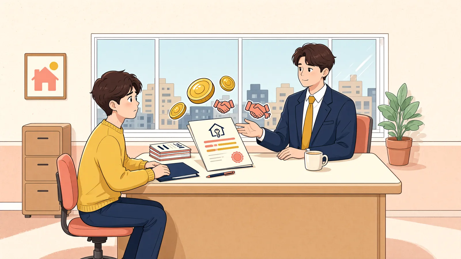 「가등기만 믿고 집부터 넘겨받을 수 있을까」 상황을 그린 삽화