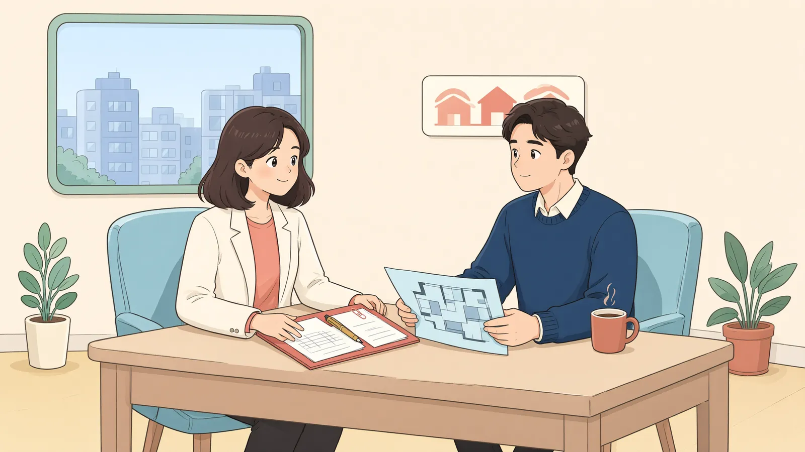 「공사대금 채권, 추심명령과 전부명령 중 무엇을 택할까」 상황을 그린 삽화