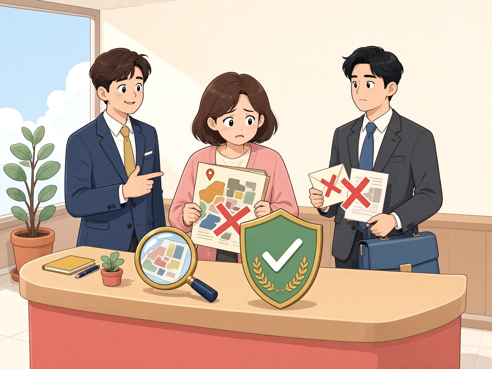「매매를 입증하지 못해도 점유취득시효를 주장할 수 있을까」 상황을 그린 삽화
