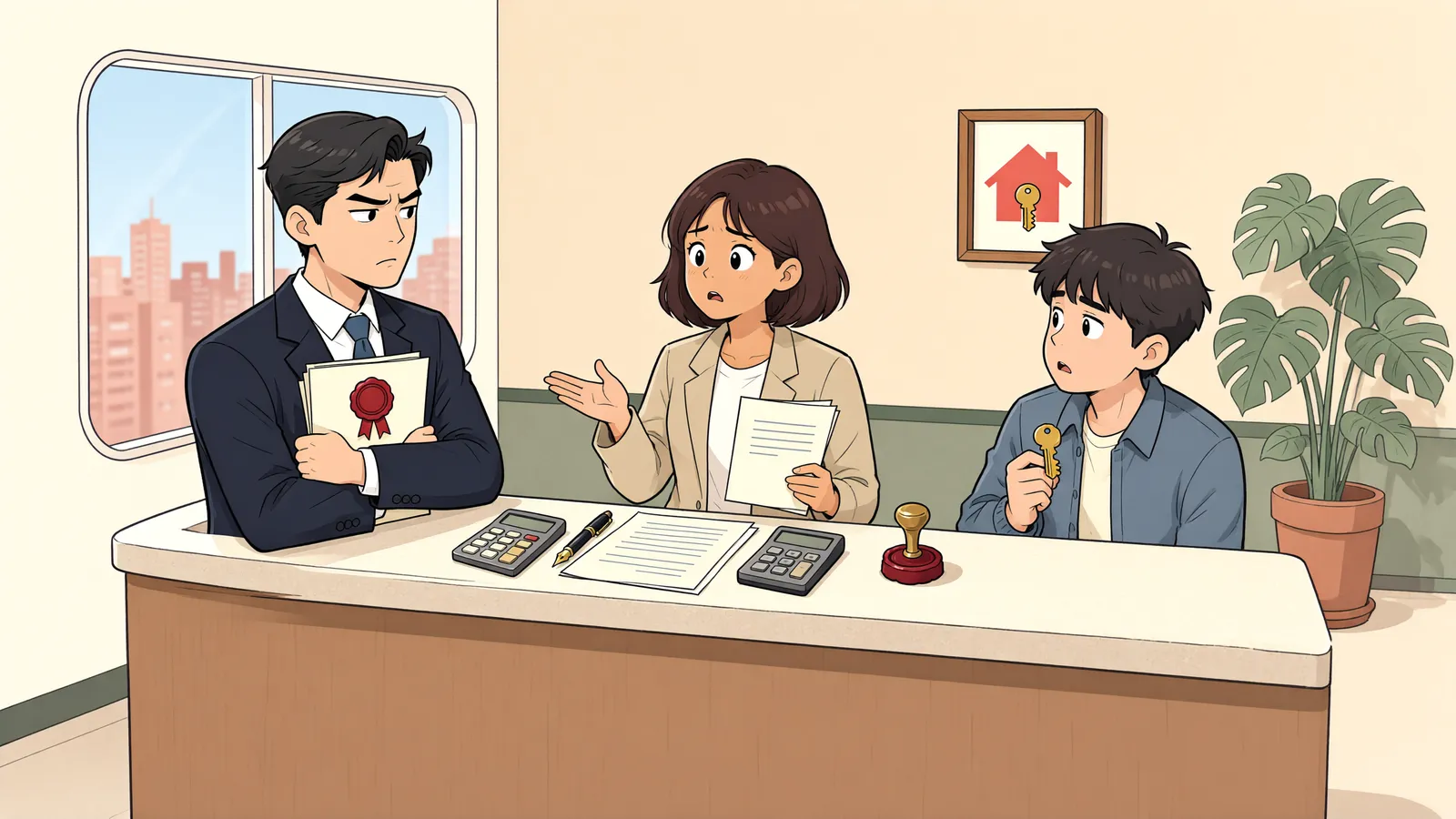 「준공 뒤 바뀐 호수, 임차인의 배당은 지킬 수 있을까」 상황을 그린 삽화