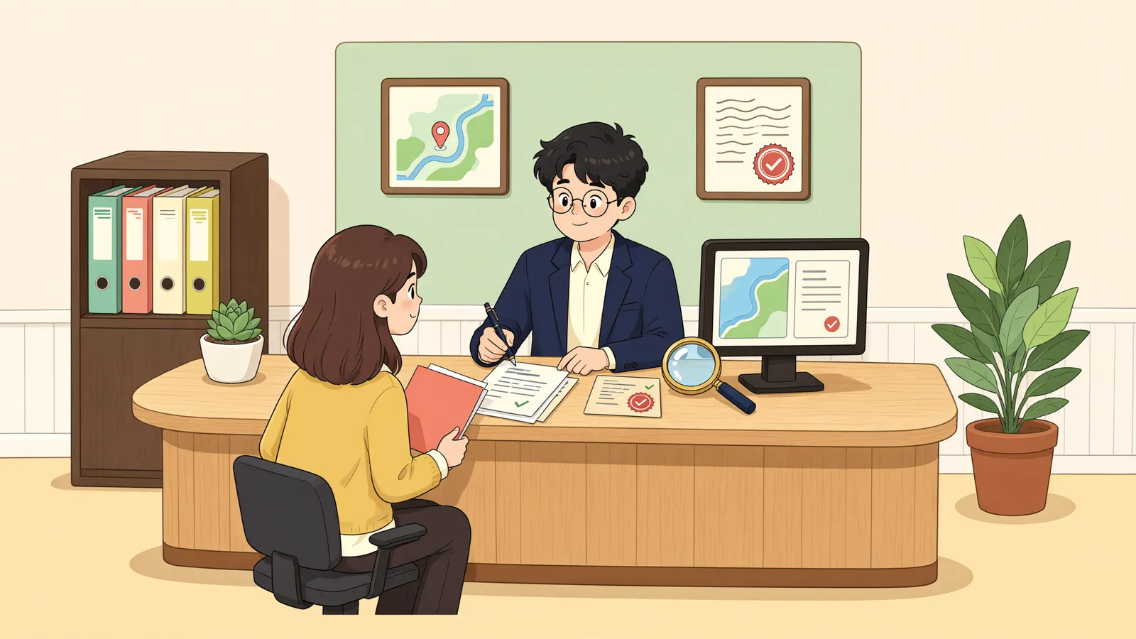 「대장에 이름이 올랐다고 바로 보존등기까지 될까」 상황을 그린 삽화