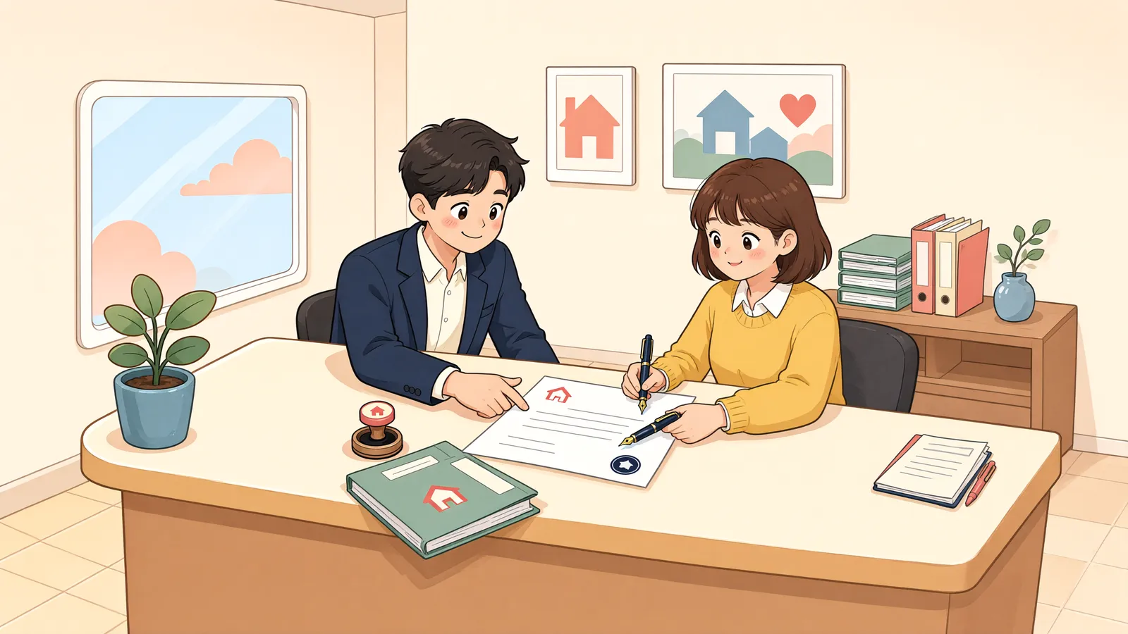 「낙찰자와 먼저 맺은 임대차, 보증금은 어디까지 지켜질까」 상황을 그린 삽화
