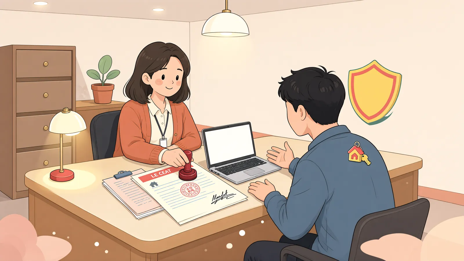 「이사 전에 끝내야 할 한 가지, 임차권등기」 상황을 그린 삽화