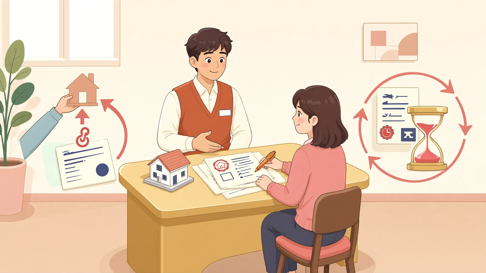 「땅을 계속 빌려줬는데도 등기청구권은 사라질 수 있을까」 상황을 그린 삽화